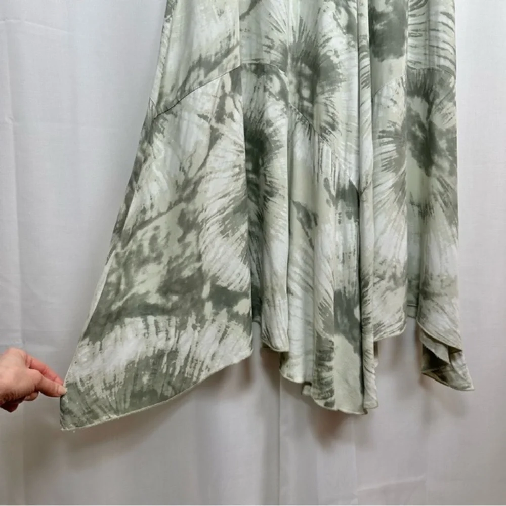 Venti6 Made in Italy Tie Dye Boho Maxi Dress Asymmetric‎ Handkerchief Hem Size S